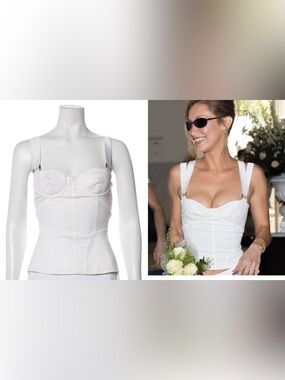 DOLCE&GABBANA Vintage 2000’s Bella Hadid Cannes White Bustier Corset Top 38IT